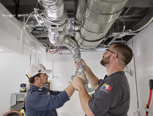Rockland Air Duct Cleaning technician performing thorough AC duct cleaning in Rockland