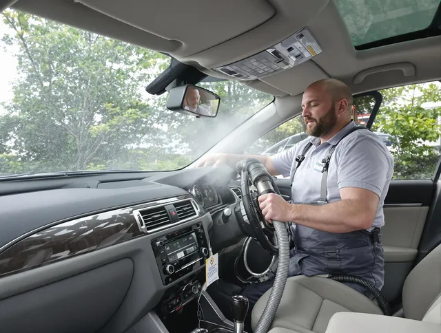 Rockland Air Duct Cleaning specialist performing professional car duct cleaning in Rockland