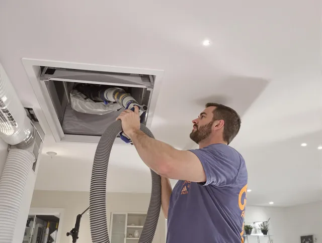Precision indoor duct cleaning by Rockland Air Duct Cleaning in Rockland