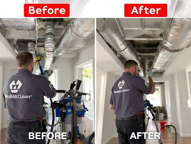 Rockland Air Duct Cleaning expert performing thorough residential duct cleaning in a Rockland home